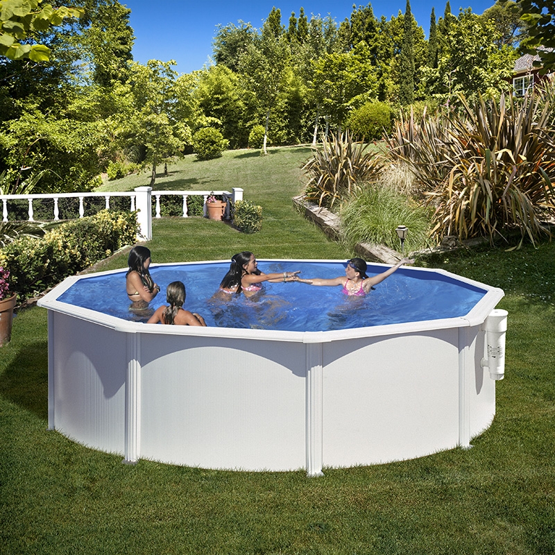 Piscine Acier Ronde ø 450 M X H 090 M Lanzarote Coloris Blanc