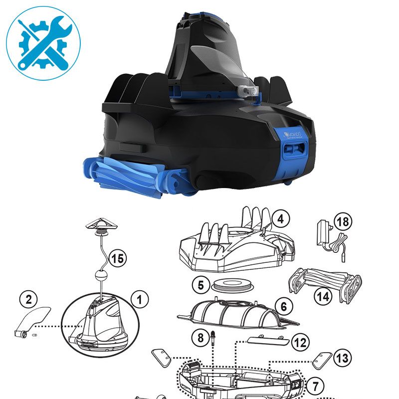 Pièces détachées pour robot Delta 200 RX Plus Kokido RC26