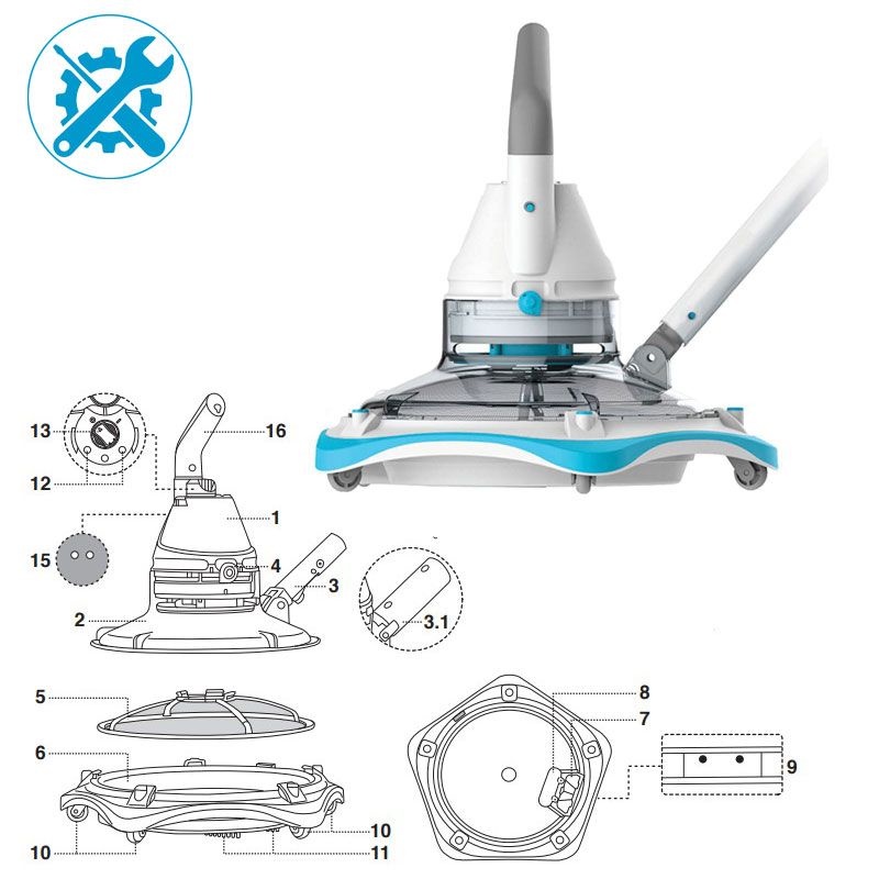 Pièces détachées pour aspirateur Telsa 80 Kokido EV80