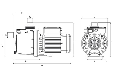 Dimensions surpresseur Multipool N Espa