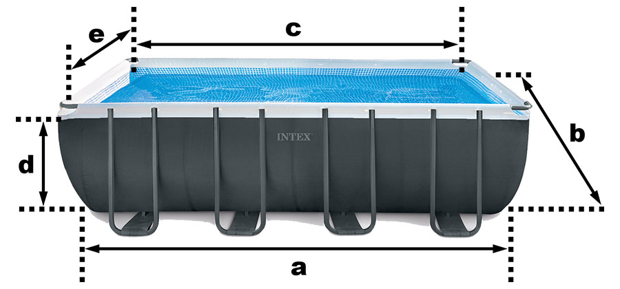 Piscine tubulaire rectangulaire détachable Intex Ultra Frame avec épurateur  de sable 549x274x132 cm 28352 — BRYCUS