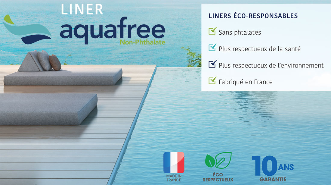 Liner Interline Aquafree sans phtalates 75/100e sur mesure pour piscine